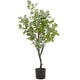 preview thumbnail 2 of 14, Green Faux Foliage Eucalyptus Artificial Tree with Realistic Leaves and Black Plastic Pot