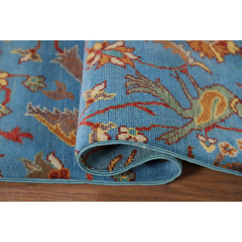 Hand Knotted Oriental 100% Wool Carpet Traditional Animal Pictorial Navy Blue & Blues Ziegler Area Rug - 3' 0'' X 2' 0''