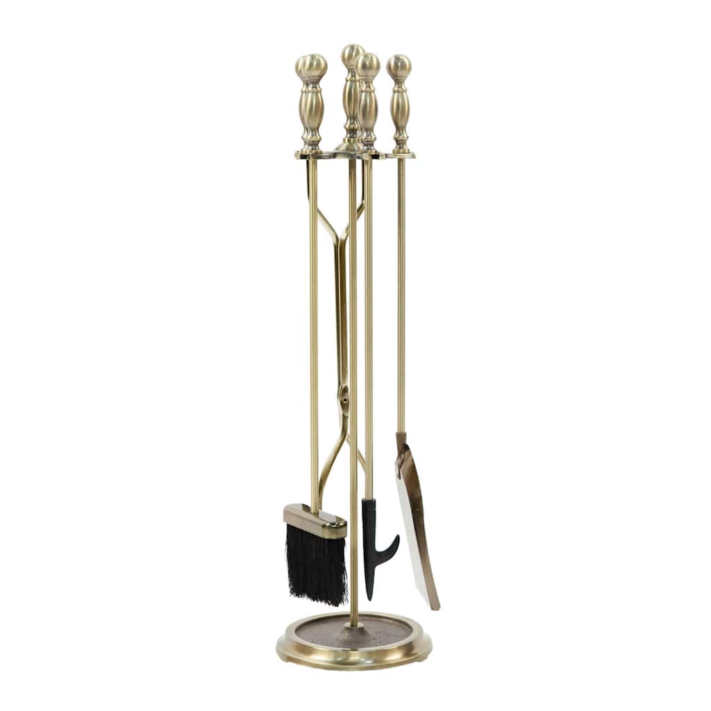 Achla Designs Sutton Set of 4 Fireplace Tools, 30 Inch Tall