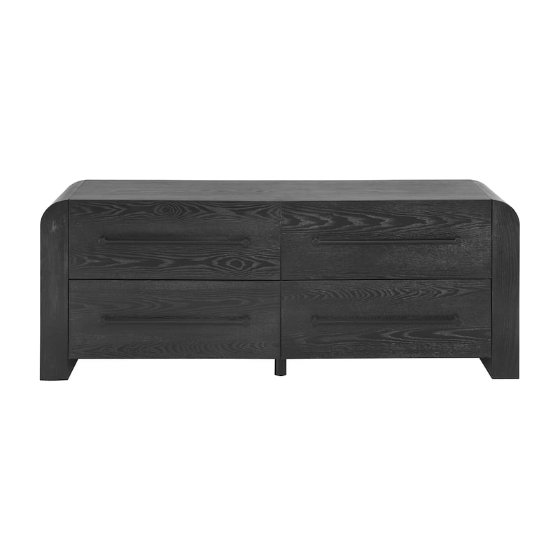 Christopher Knight Home - Nova Contemporary Natural Ash Veneer 4-Drawer Dresser with Sleek Black Handles