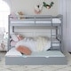 preview thumbnail 57 of 79, Walker Edison Solid Wood Twin Size Bunk Bed with Trundle Grey