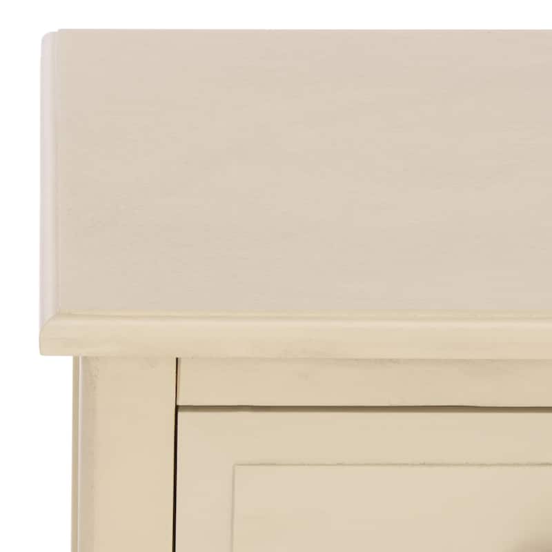 SAFAVIEH Helma Distressed Black Drawer Storage Side Table - 15" x 11.8" x 27.6" - 15"W x 12"D x 26"H