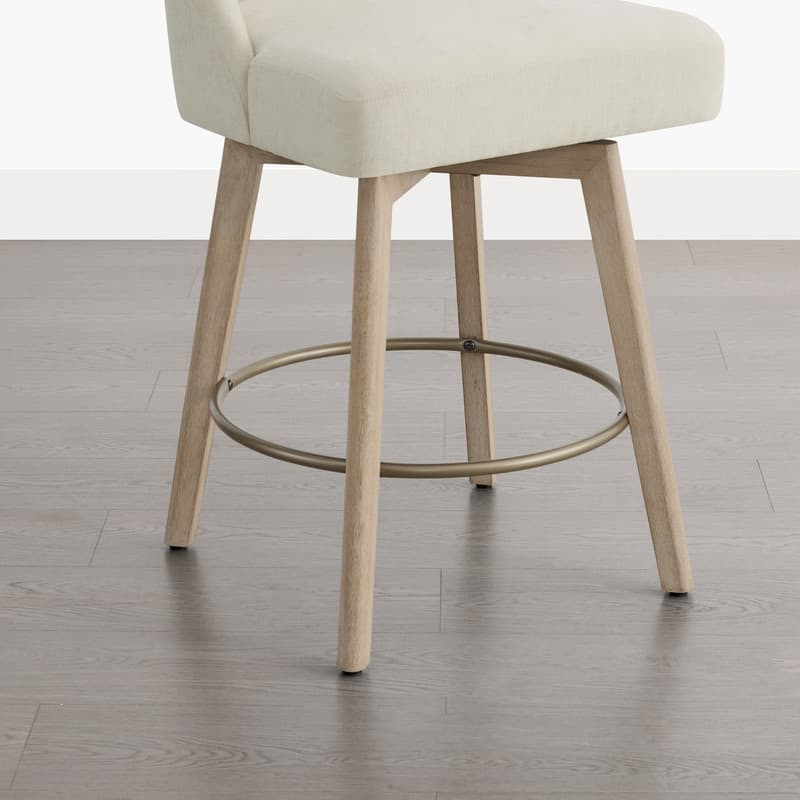 Spruce & Spring Modern Upholstered 360-degree Swivel Bar Stool for Kitchen and Home Bar