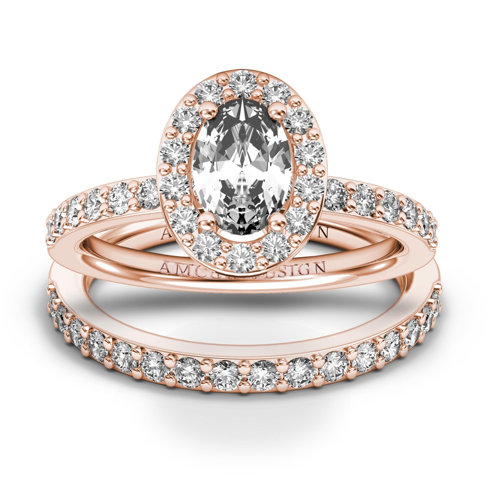Shop 14kt Gold 1 25 Ct Halo Diamond Engagement Ring Set Oval