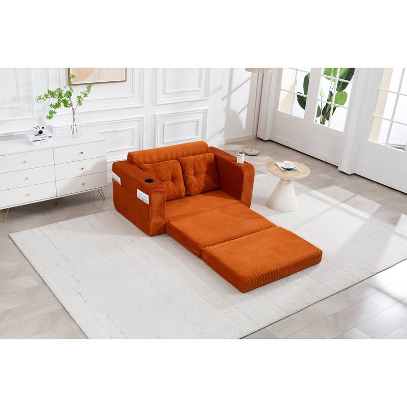 Convertible Sofa Bed, Expandable double Sofa Bed, 2 in 1 Convertible Sofa Bed, Fold Out Floor Couch with Pillows
