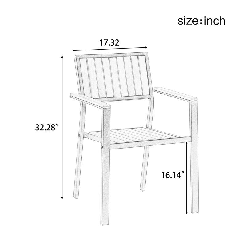 Flexible Outdoor Dining Set,6 Chairs and Extendable Table,62.9" to 82.6"