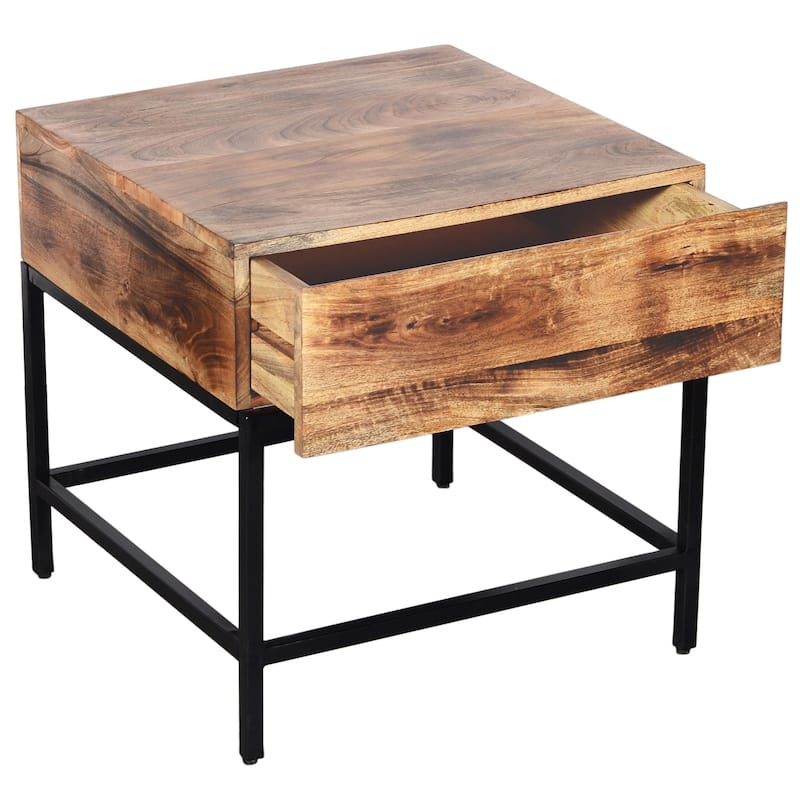 Solid Wood Accent table with Drawer