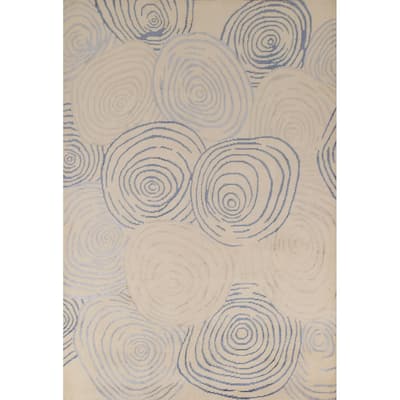 Modern Abstract Area Rug Hand-Knotted Wool Carpet - 6'0"x 8'8"