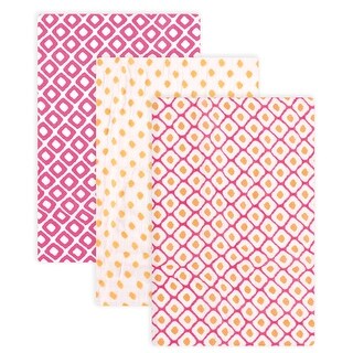 Hudson Baby Infant Girl Cotton Muslin Swaddle Blankets, Pink Dots, One Size - Pink Dots - 3-Pack