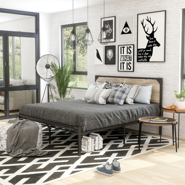 Furniture of America Aramana Industrial Steel Platform Bed. Opens flyout.