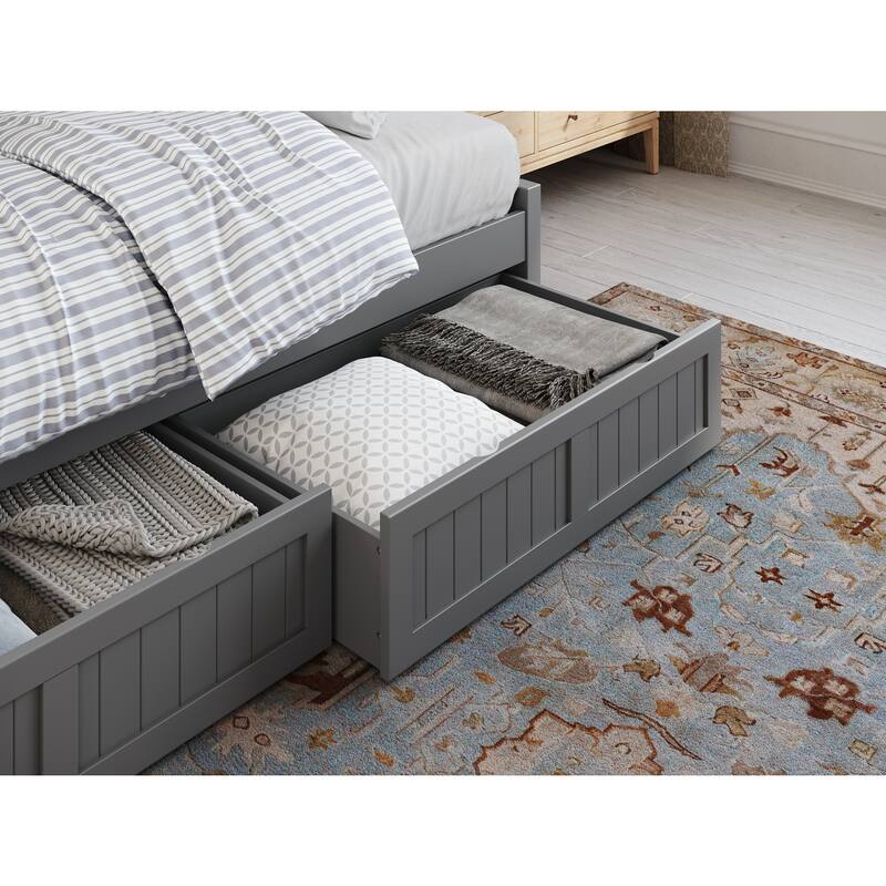 Seaside Style Daybed with Drawers - Twin Wood Daybed, White, Curved Back - 79.5" L