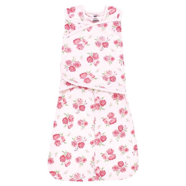 slide 1 of 1, Hudson Baby Infant Girl Convertible Swaddle Sleep Sack, Blush Rose 0-3 Months - Blush Rose