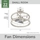 preview thumbnail 7 of 12, Hunter 22 inch Bridgette Fandelier Ceiling Fan w/ Light, Remote - Modern, Industrial, Farmhouse - Small Spaces