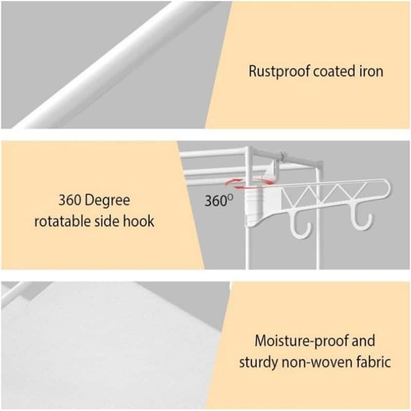 3 Tier Adjustable Metal Garment Rack with Shoe Storage Heavy Duty