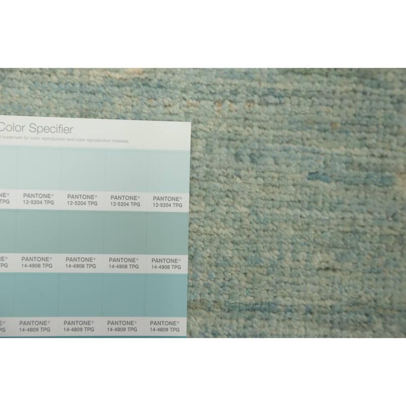 Hand Knotted Oriental 100% Wool Carpet Traditional Floral Navy Blue & Blues Ziegler Area Rug - 8' 11'' X 6' 1''