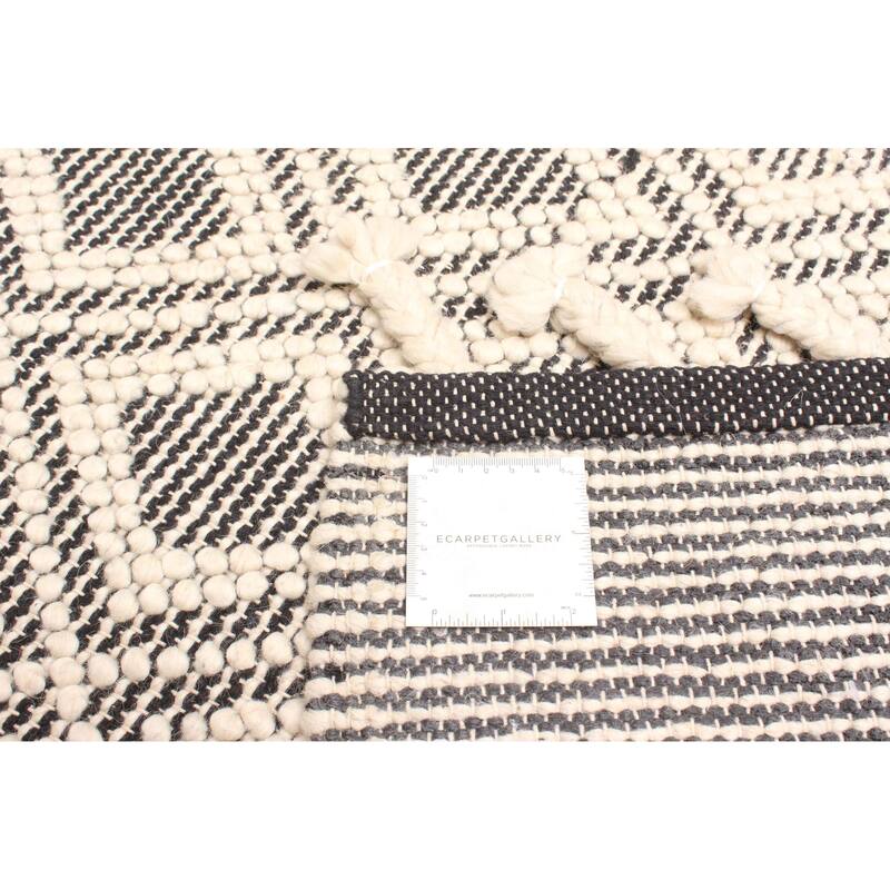 ECARPETGALLERY Braid weave Sienna Beige Wool Rug - 5'0 x 7'6