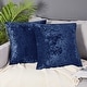 preview thumbnail 54 of 101, Deconovo Velvet Throw Pillow Covers, Pack of 2 (Covers Only) 16x16 - Navy Blue
