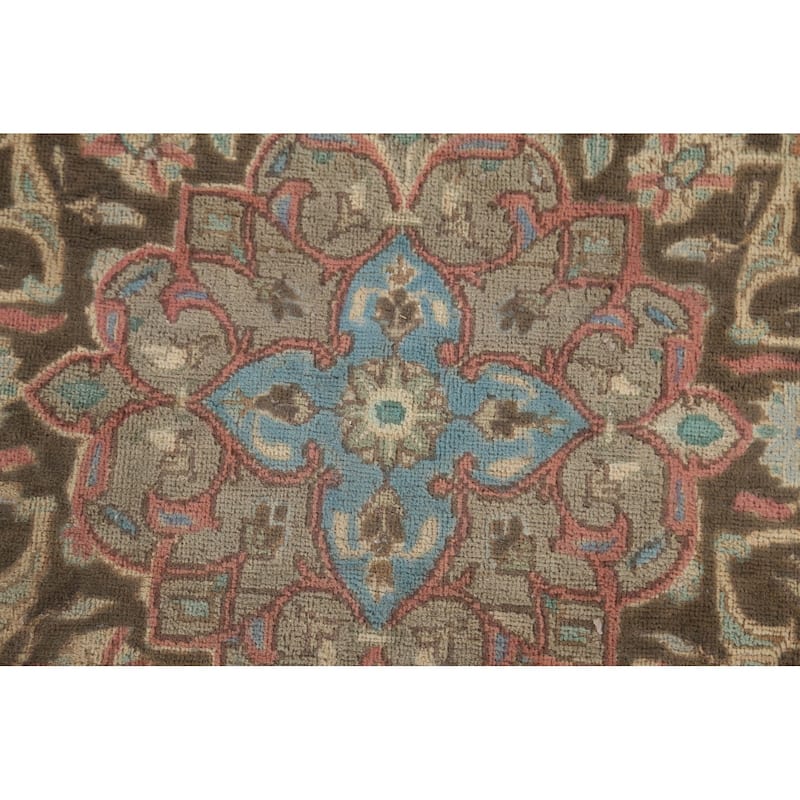 Over-Dyed Mashad Persian Vintage Area Rug Hand-Knotted Wool Carpet - 6'4"x 9'5"
