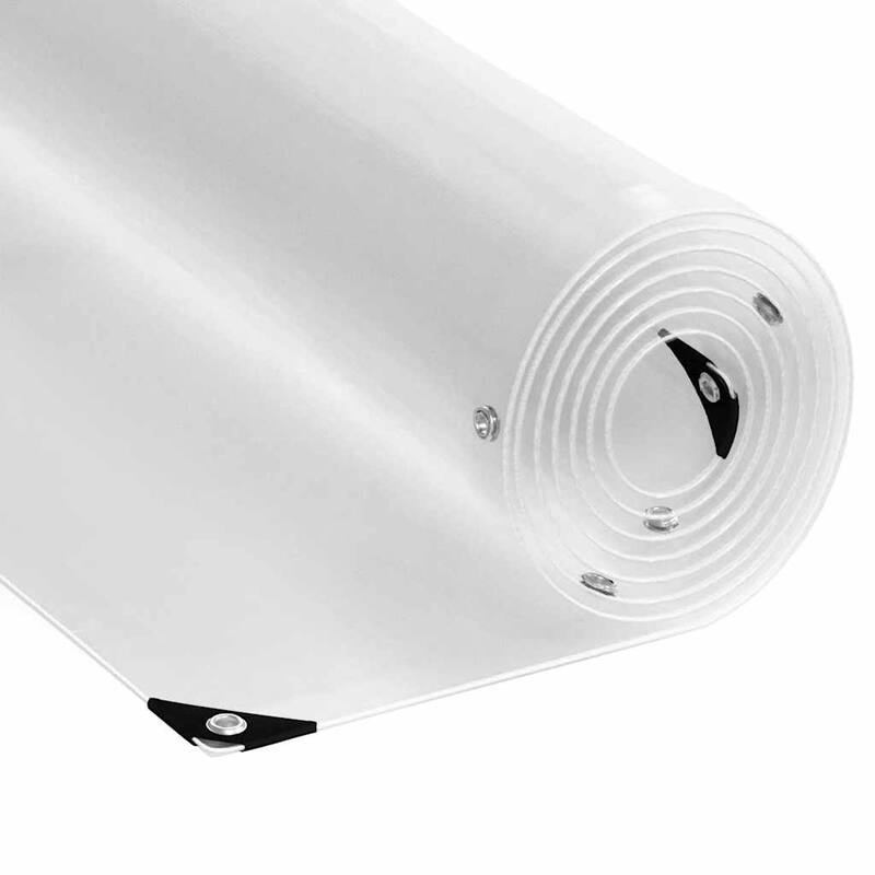vidaXL Clear Tarpaulin with Eyelets 6.6/9.8x6.6/9.8/13.1/16.4/19.7/26.2' PVC - Transparent - 9.8 x 26.2'