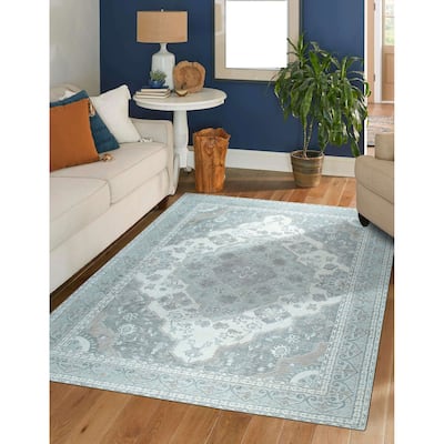 Home Decor EORC Hand-Knotted Wool Oriental Rug Elegant Light Green Area Rug for Living Room, Bedroom, Office, & Home Décor