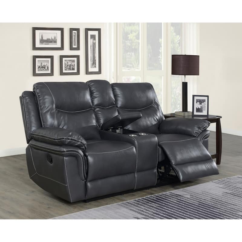 Steve Silver Irrigone Faux Leather Reclining Loveseat with Storage
