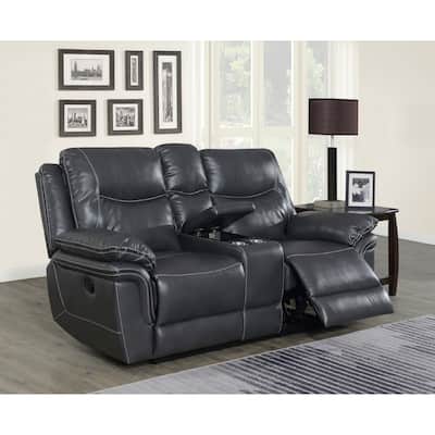 Steve Silver Irrigone Faux Leather Reclining Loveseat with Storage