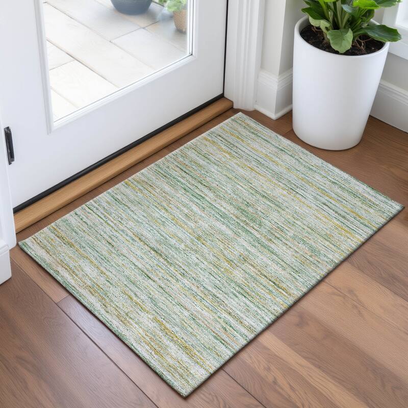 Premium Washable Super Soft Ombre Stripes Mayfield Rug - Mint - 1'8" x 2'6"