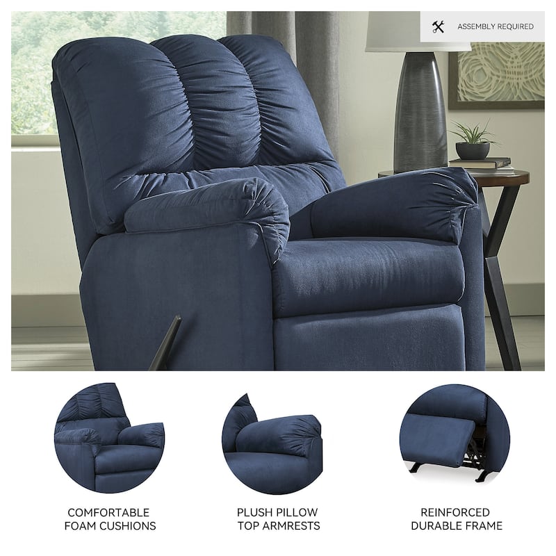 Darcy Contemporary Blue Rocker Recliner