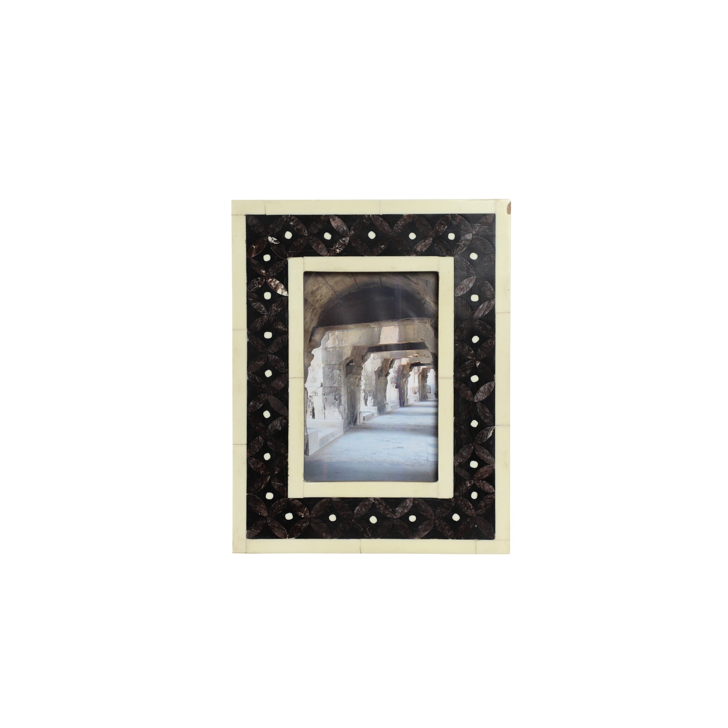 4x6 Picture Frame, Bone Picture Frame, Black and White Photo Frame, 4x6  Photo Frame, Boho Picture Frame, Bone Inlay Table, Marble Picture 