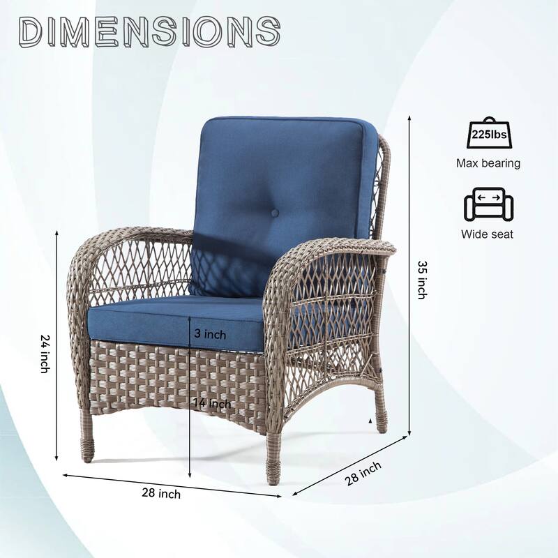 Cozywor Wicker Outdoor Patio Lounge Chair (Set of 2)