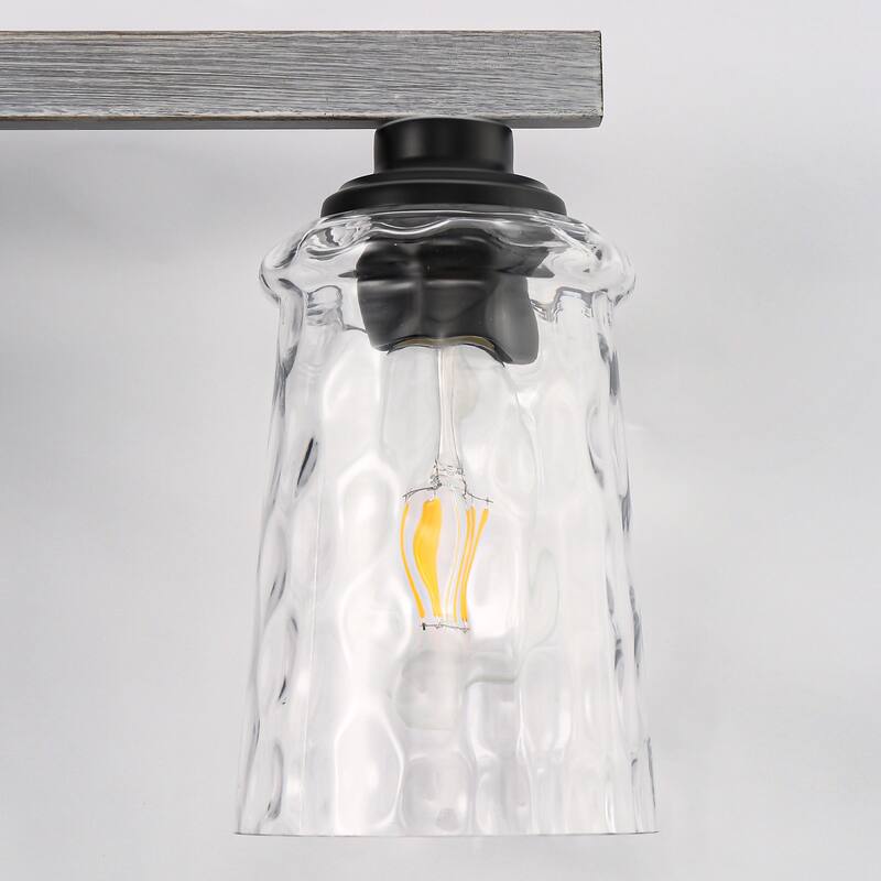 3-Light Brushed Nickel Cylinder Modern Bathroom Vanity Light with Clear Glass Shade,Wall Lamp for Mirror Kitchen Bedroom