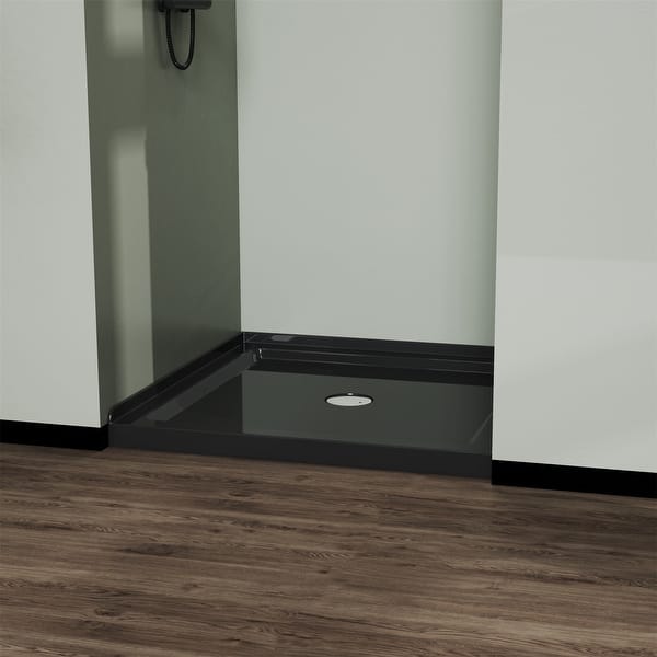 Black Shower Pan Shower Base Single Threshold Bed Bath & Beyond 37797130