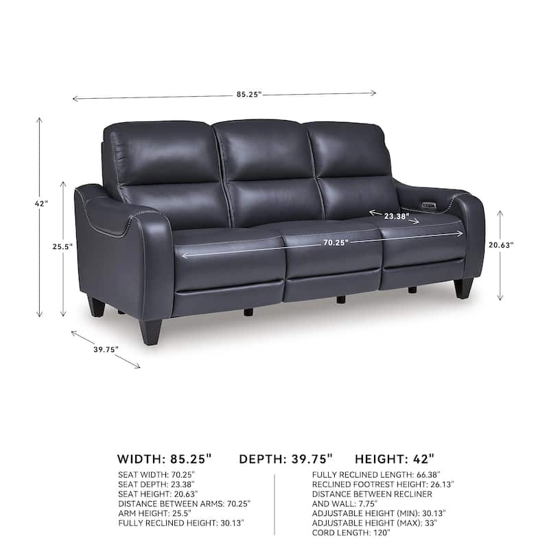 Signature Design by Ashley Mercomatic Power Reclining Sofa - 85.25" W x 39.75" D x 42" H
