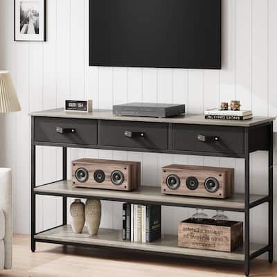 3 Tier Entryway Table, Console Table with Storage Drawers