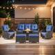 Option Brown Wicker Blue Cushion