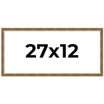 27x12 Frame Black Real Wood Picture Frame Kingsley Gold Distressed Photo Frame with UV Acrylic Foam Board Backing &