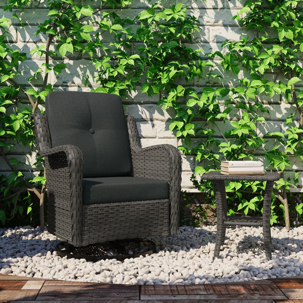 Outdoor Swivel Rocker Patio Rattan Chair