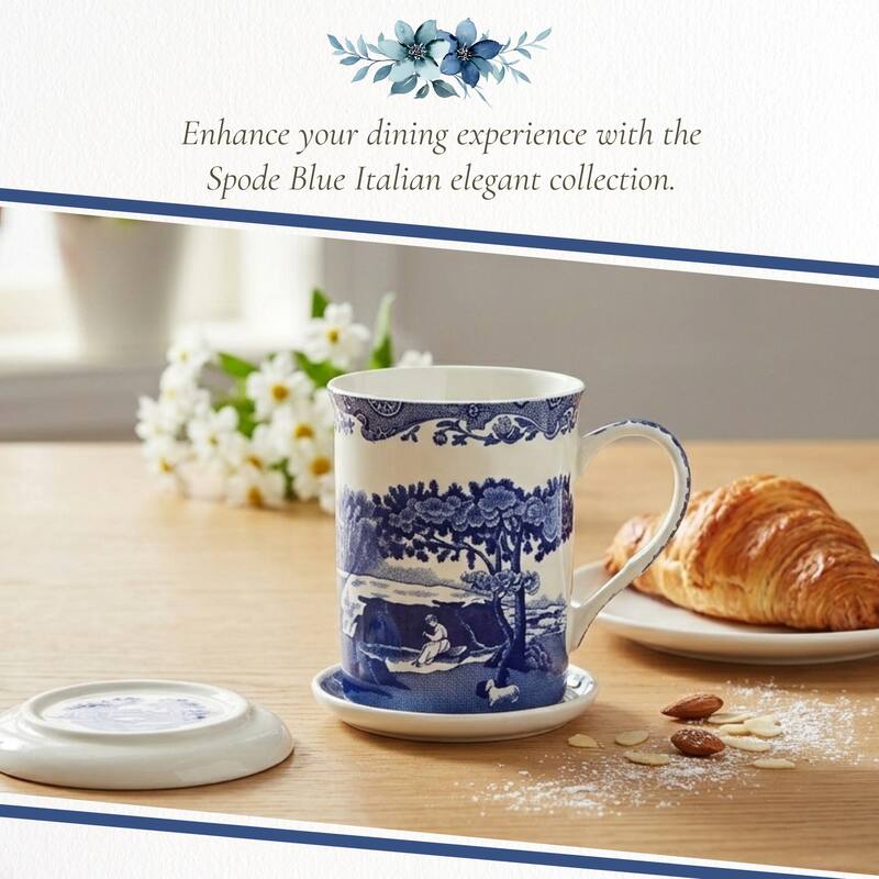 Spode Blue Italian Mug and Coaster Set