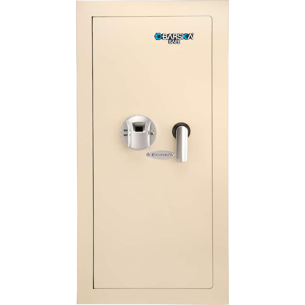 0.82 cubic ft left open beige biometric wall safe