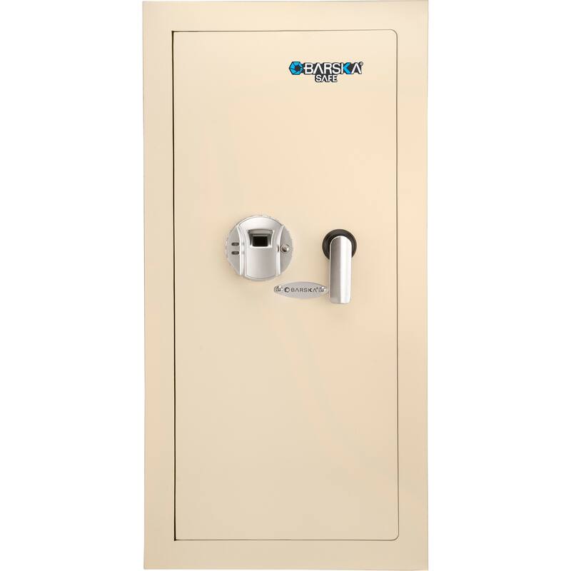0.82 cubic ft left open beige biometric wall safe - Beige