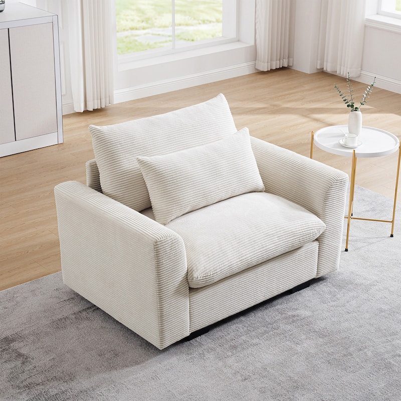 Luxurious corduroy fabric ergonomic soft sofa