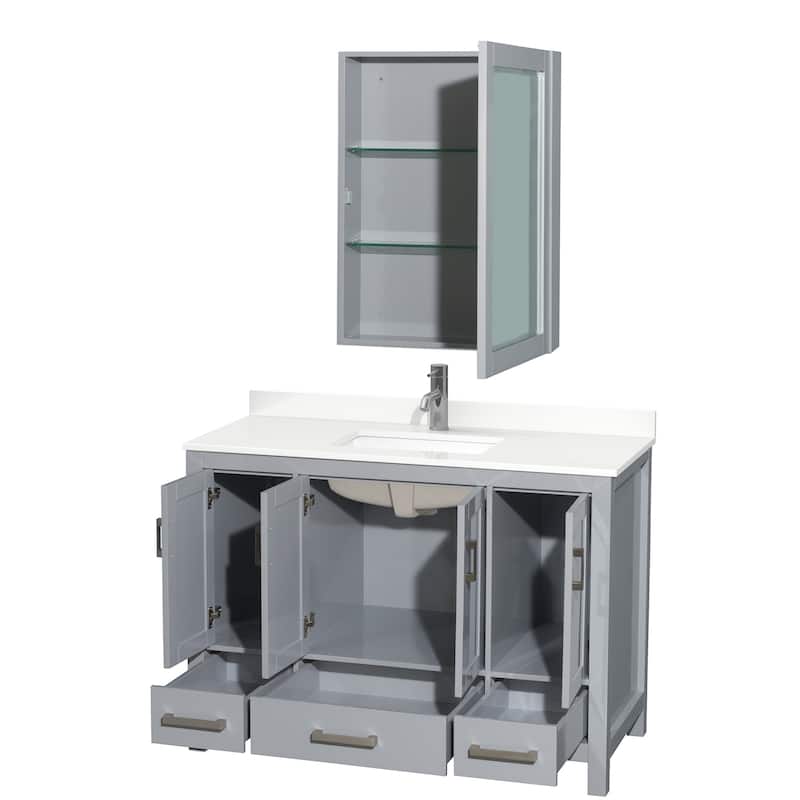 Wyndham Collection WCS141448S-QTZ-UNSMED Sheffield 48" Free Standing