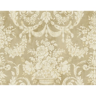 Seabrook Designs Drusilla Floral Vase Unpasted Wallpaper