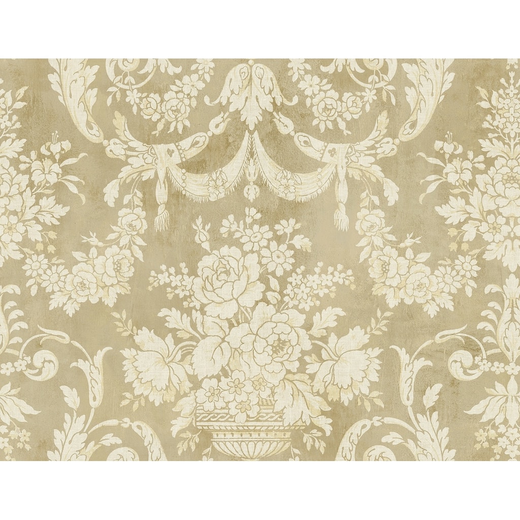 Seabrook Designs Drusilla Floral Vase Unpasted Wallpaper