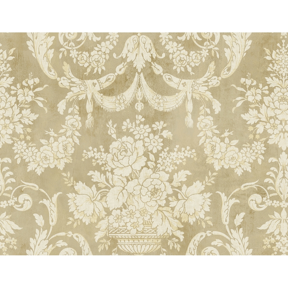 Seabrook Designs Drusilla Floral Vase Unpasted Wallpaper