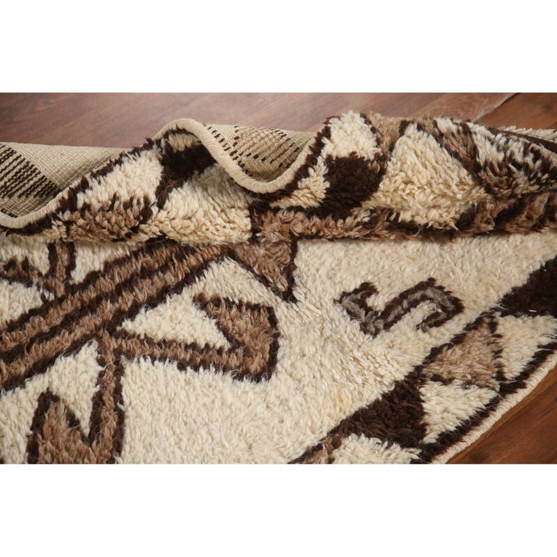 Natural Dye Handmade Kurdish Turkish Runner Rug Tribal Wool Carpet - 3'1"x 11'1"