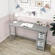 preview thumbnail 28 of 63, Max and Lily Desk with Bookshelves Grey - 55 in