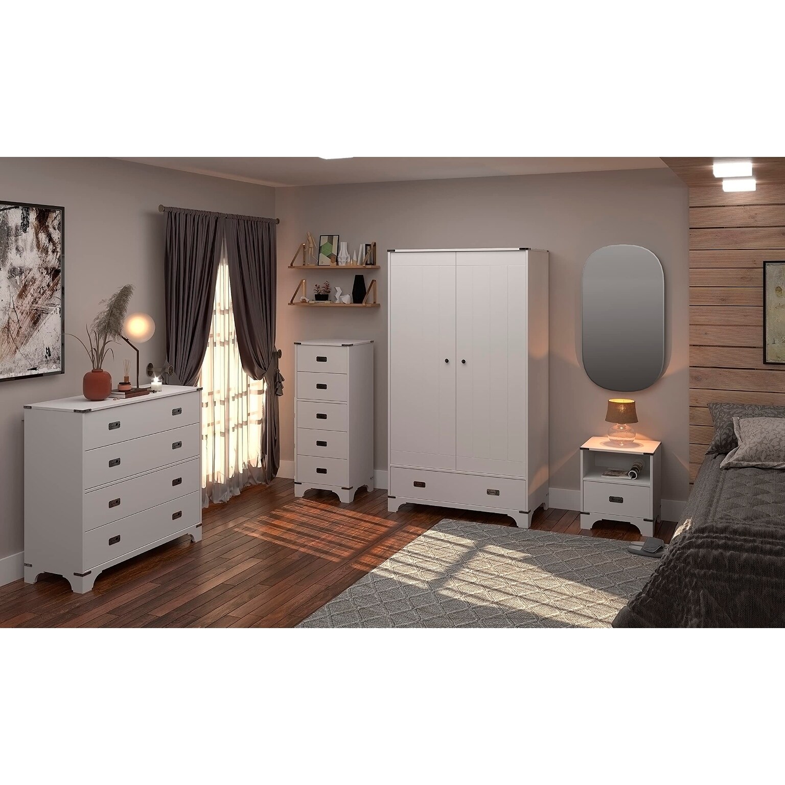 grey campaign dresser Campaign Style Light Gray Modern 20" Wide 50" Tall Dresser 5 Drawers for Bedroom Storage - Bed Bath & Beyond