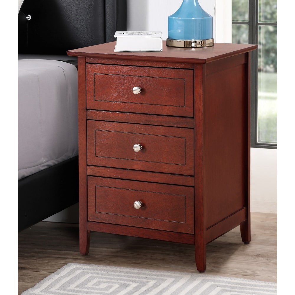 Glory Furniture Contemporary Wooden Nightstand with Drawers