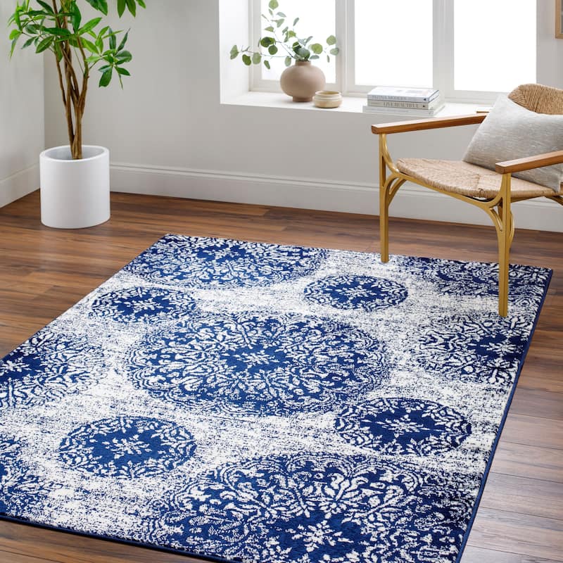 Hawkins Nautical & Coastal Area Rug - 8' 10" x 12' - Dark Blue